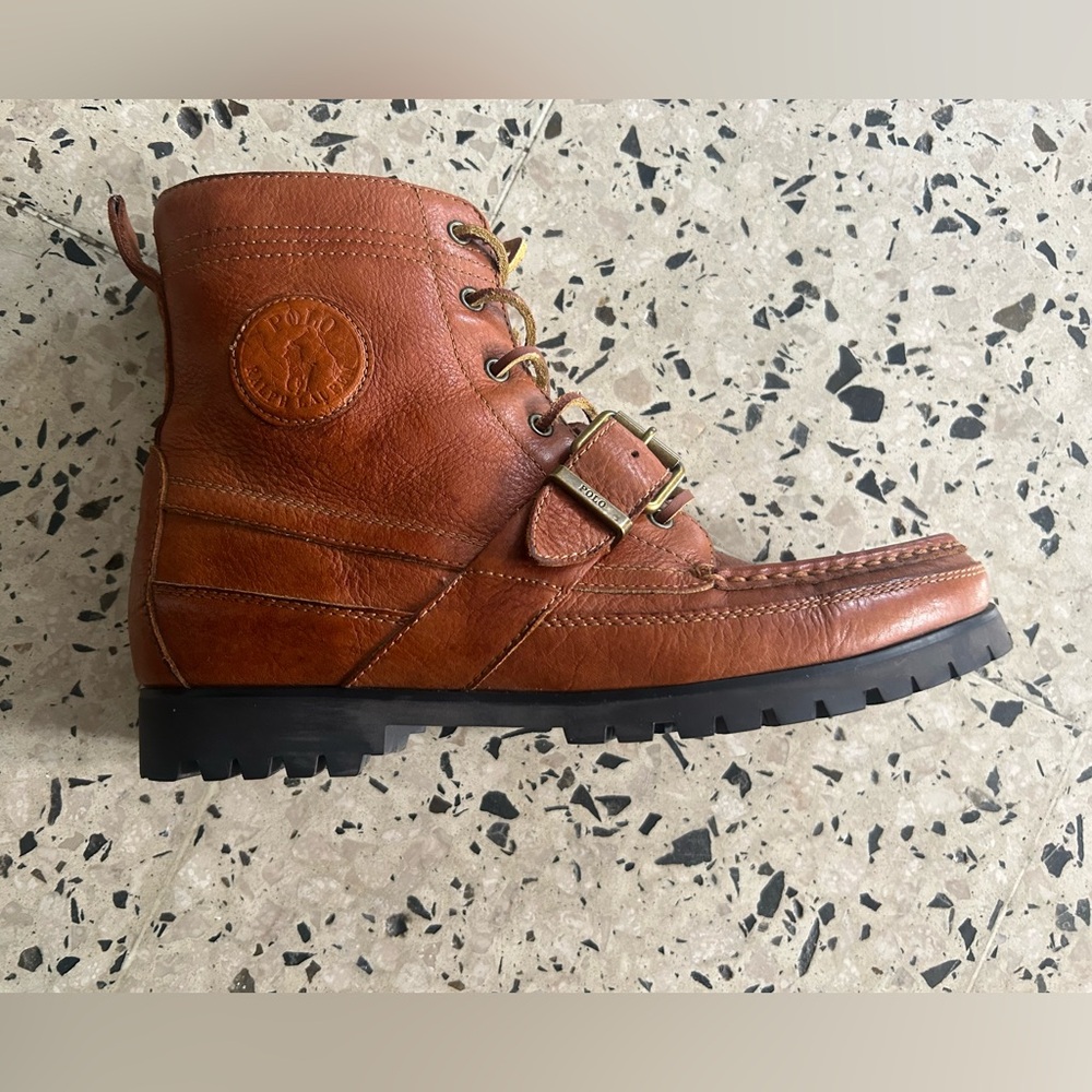 Polo Ralph Lauren Men's Ranger Tumbled Leather Buckle Boots